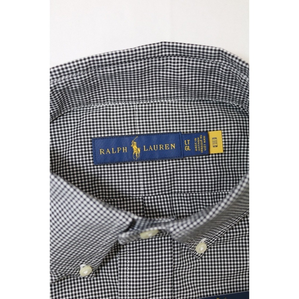 Polo Ralph Lauren Mens Core Replen Button Up Sport Shirt Black Sz LT Windowpane - Picture 7 of 13